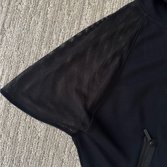 Michael Kors Black Mixed Media Full Zip Hooded Poncho - Picture 4 of 7